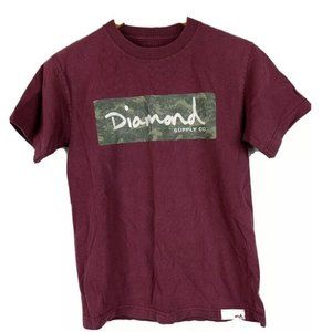 Diamond Supply Co. Mens Size Small Short Sleeve Tee T Shirt Red Box Logo Graphic